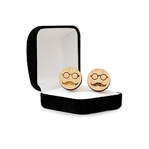 Butoni lemn personalizati smile face Butoni lemn personalizati smile face