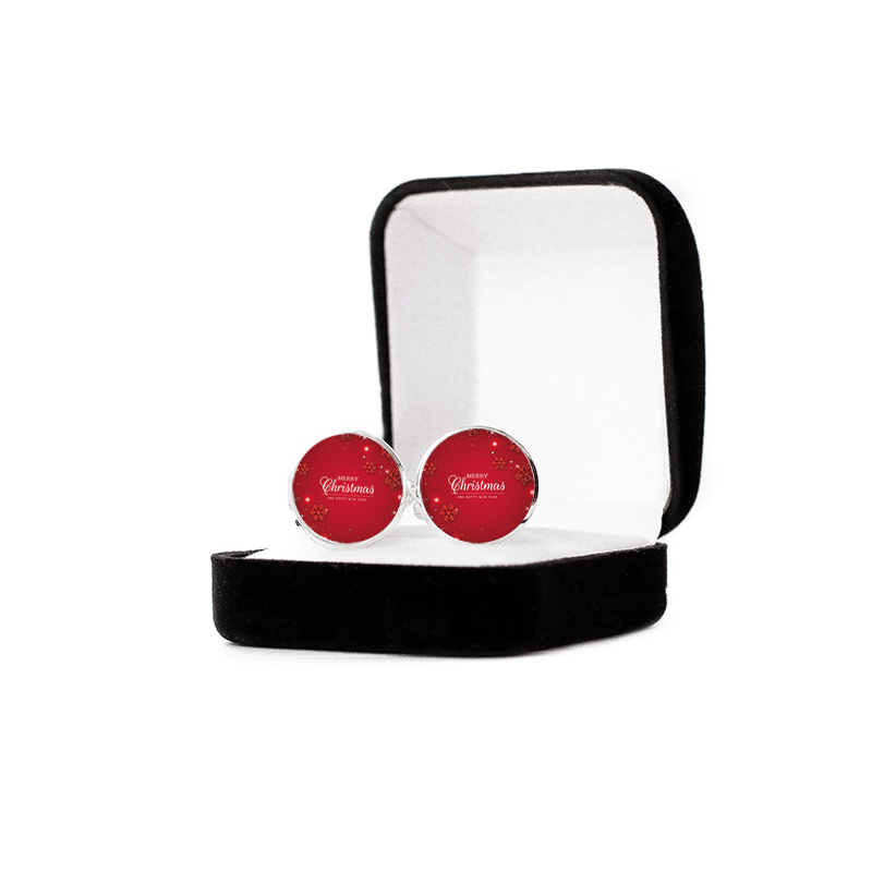 Butoni personalizati Merry Christmas Red