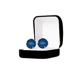 Butoni personalizati Merry Christmas Blue Butoni personalizati Merry Christmas Blue