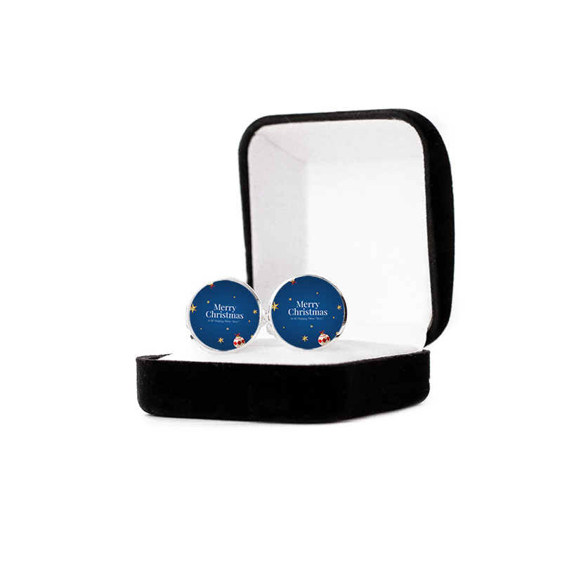 Butoni personalizati Merry Christmas Blue