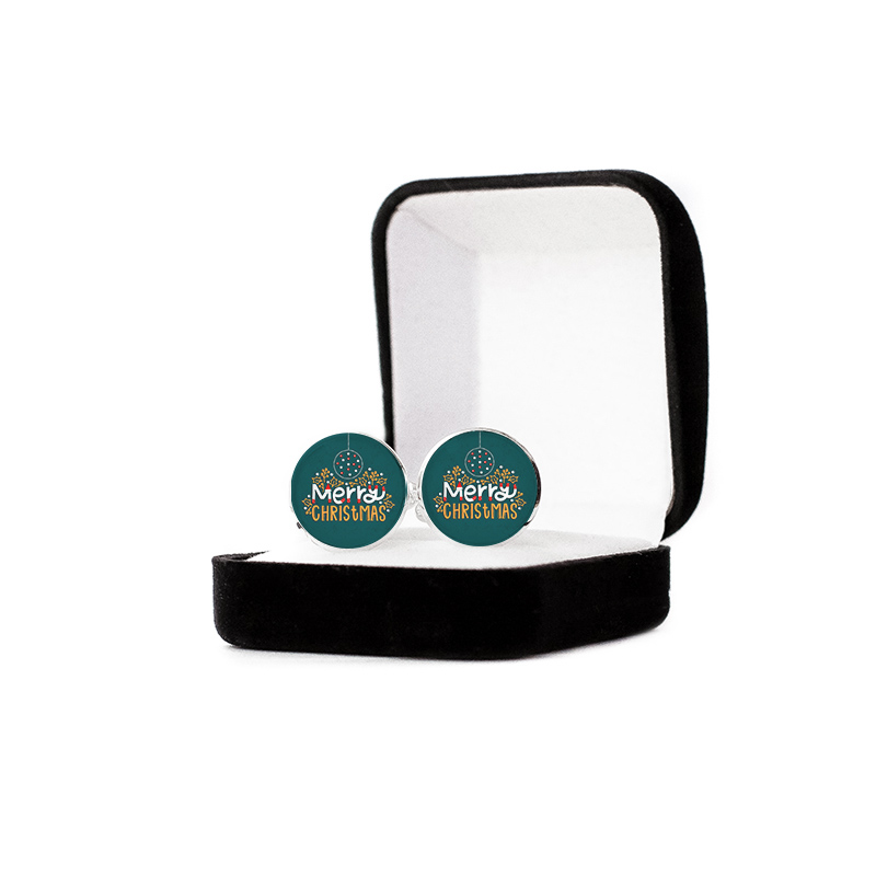 Butoni personalizati Merry Christmas Green